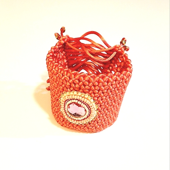 Corset Crochet, Designer Handcrafted Adjustable Cuff Bracelet - Picture 3 of 8